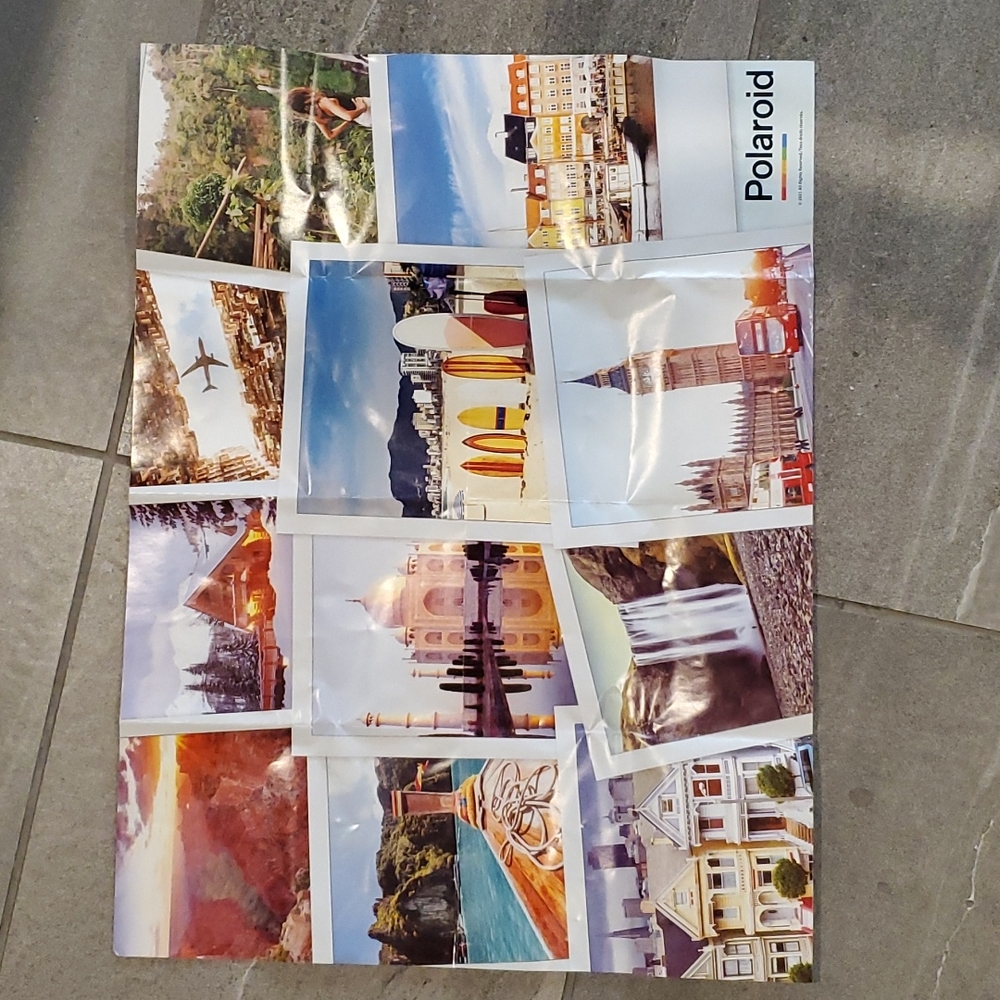 PUZZLE WITH 11 PHOTOS TAKEN WITH "POLAROID LAND CAMERA" and Camera is the BOX.